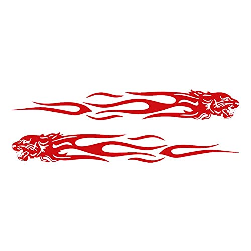 ihreesy Auto Karosserie Dekoration Aufkleber, 2 Stück Auto Aufkleber Totem Flamme Tiger Kreative Universal PVC Wasserdichte Aufkleber Kofferraum Aufkleber Geeignet für Auto Motorrad, 20cm x 3cm,Rot ihreesy Auto Karosserie Dekoration Aufkleber, 2 Stück Auto Aufkleber Totem Flamme Tiger Kreative Universal PVC Wasserdichte Aufkleber Kofferraum Aufkleber Geeignet für Auto Motorrad, 20cm x 3cm,Rot von ihreesy