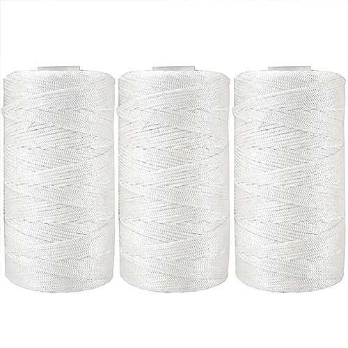 ihreesy Makramee Kordel Set,3 * 1,5 mm Polypropylene Garn Polypropylen-Kordel Makramee Seil Häkelgarn Makramee Band für Häkeltasche Häkelgarn Polyester Macrame Cord,Weiß von ihreesy