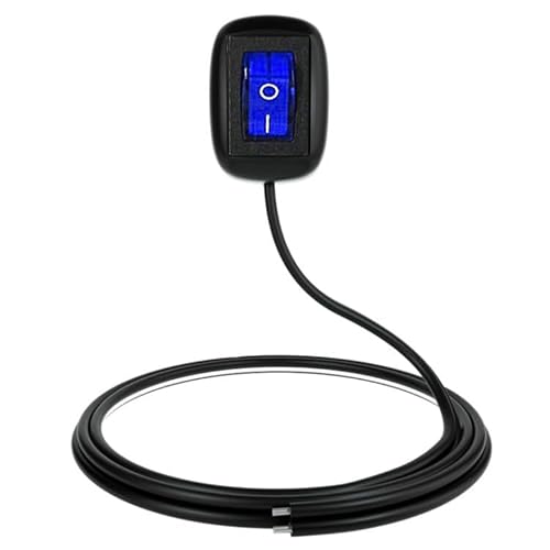 ihreesy Wippschalter, DC 12V 10A LED Kippschalter EIN/AUS Schalter Paste Typ Knopfschalter Selbstklebend Mini Boot Wippschalter Auto DIY ON/OFF Schalter mit Draht,Blau von ihreesy