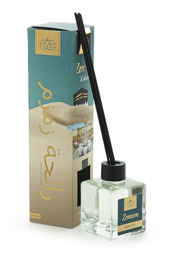 ihvan online, Reed Diffuser 3.4 FL Oz - 100 ml, Arabischer Duft Raumdiffusoren, Raumduft, Luxus-Diffusor, Ätherische Ölstäbchen, Aromatherapie-Luftreiniger, Zamzam von ihvan online