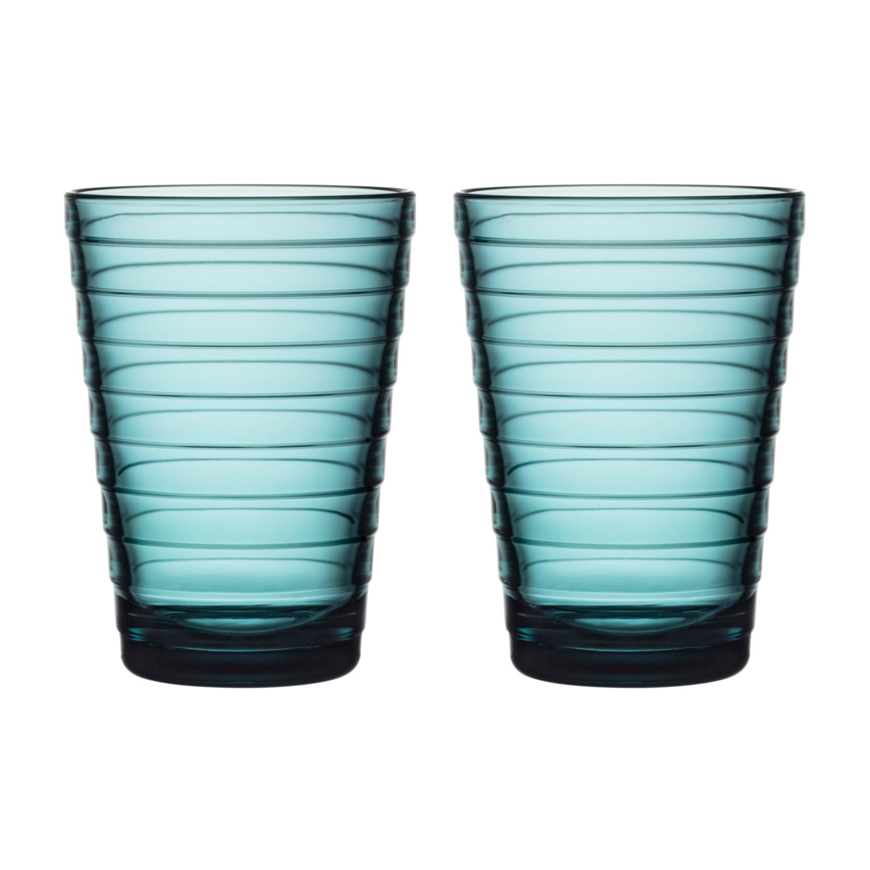 iittala - Aino Aalto Glas 2er Set 33cl - meerblau/0,3L/H x Ø 10,7x8,1cm von iittala