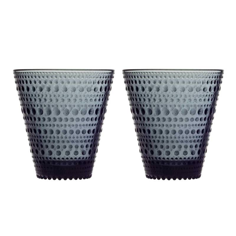 iittala - Kastehelmi Trinkglas 2er Set 30cl - dunkelgrau/H x Ø 9,7x9cm/spülmaschinengeeignet max 50 ℃ von iittala