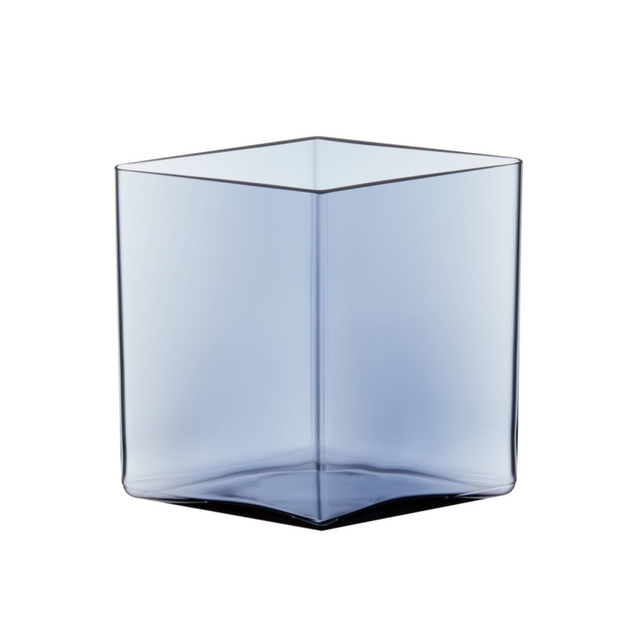 iittala Ruutu Vase square - Regenblau - 20,5 x 20,5 x H 18 cm von iittala
