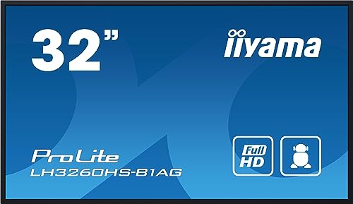 iiyama ProLite LH3260HS-B1AG 80cm 31.5" Digital Signage Display VA LED Panel Full-HD HDMI Audio-out USB2.0 RS-232c RJ45 Mediaplayer Android 11 OS WiFi 24/7 schwarz von iiyama