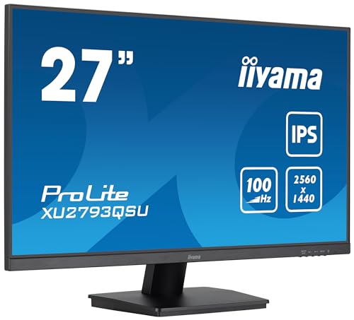 iiyama ProLite XU2793QSU-B6 68,5cm 27" IPS LED-Monitor WQHD 100Hz HDMI DP USB3.2 Slim-Line FreeSync schwarz von iiyama