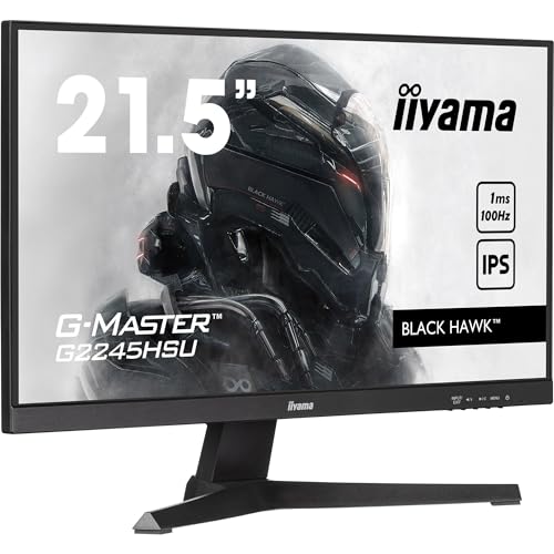 iiyama G-MASTER Black Hawk G2245HSU-B1 54,5cm 21,5“ IPS LED Gaming Monitor Full-HD 100Hz HDMI DP USB2.0 1ms FreeSync schwarz von iiyama