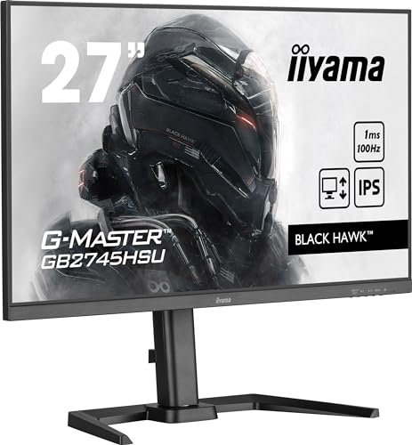 iiyama G-Master Black Hawk GB2745HSU-B1 68,5cm 27" IPS LED Gaming Monitor Full-HD 100Hz HDMI DP USB2.0 1ms FreeSync Höhenverstellung Pivot schwarz von iiyama