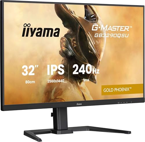 iiyama G-Master Gold Phoenix GB3290QSU-B1 80cm, 31,5" IPS LED 240Hz Gaming Monitor QHD HDMI DP USB3.2 USB-C 1ms FreeSync Premium HDR Höhenverstellung Pivot schwarz iiyama G-Master Gold Phoenix GB3290QSU-B1 80cm, 31,5" IPS LED 240Hz Gaming Monitor QHD HDMI DP USB3.2 USB-C 1ms FreeSync Premium HDR Höhenverstellung Pivot schwarz von iiyama