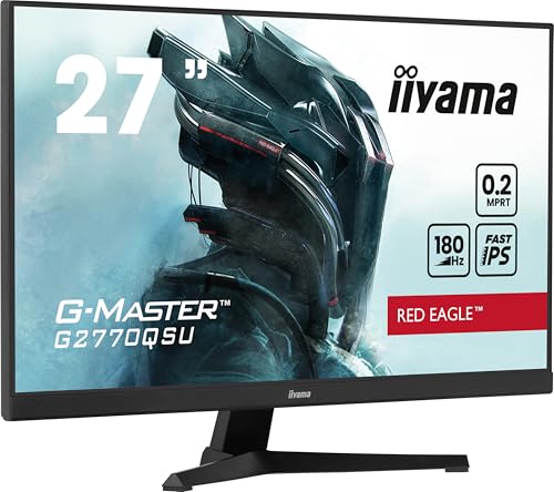iiyama G-Master Red Eagle G2770QSU-B6 68,5 cm 27" Fast IPS LED Gaming Monitor WQHD HDMI DP USB3.2 0,2ms 180Hz Adaptive Sync schwarz von iiyama