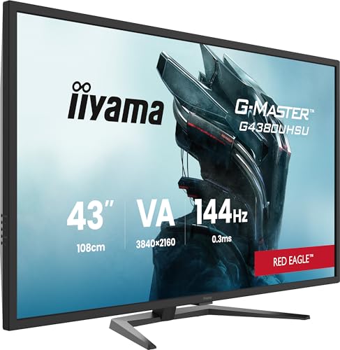 iiyama G-Master Red Eagle G4380UHSU-B2 108cm 42,5“ VA LED 144Hz Gaming Monitor 4K UHD HDMI DP USB3.2 USB-C 0.3ms HDR 400 Adaptive Sync schwarz von iiyama
