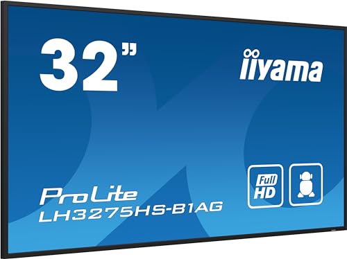 iiyama ProLite LH3275HS-B1AG 80cm 31,5" Digital Signage Display IPS LED Panel Full-HD HDMI DP USB2.0 RS-232c RJ45 Audio-out Mediaplayer Android-OS WiFi 24/7 schwarz von iiyama