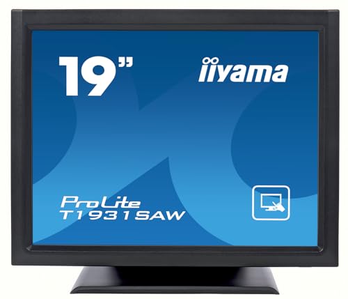 iiyama ProLite T1931SAW-B5 48 cm 19" LED-Monitor Full-HD Single Touch SAW VGA HDMI DP IP54 Front schwarz von iiyama