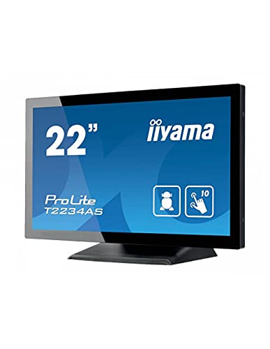 iiyama ProLite T2234AS-B1 55cm (21,5") IPS LED-Monitor Full-HD 10 Punkt Multitouch kapazitiv (HDMI, USB2.0, RS-232C, RJ45), Android OS , IP65 Front, schwarz von iiyama