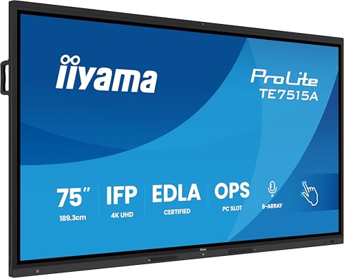 iiyama Prolite TE7515A-B1AG 75" 4K UHD Google EDLA-zertifiziertes interaktives Display iiyama Prolite TE7515A-B1AG 75" 4K UHD Google EDLA-zertifiziertes interaktives Display von iiyama