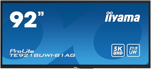 iiyama ProLite TE9218UWI-B1AG 232.5cm 91.5" VA LED Large Format Display 5K UHD 50 Touchpunkte PureTouch-IR⁺ HDMI DP USB-C 3.2 USB3.2 RS-232c RJ45 HDMI/USB-C-out OPS-Slot WiFi Android OS AntiGlare 16/7 von iiyama