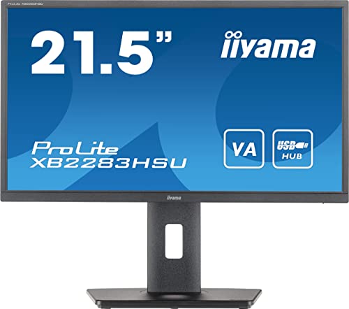 iiyama Prolite XB2283HSU-B1 54,5cm 21,5" VA LED-Monitor Full-HD HDM DP USB2.0 Höhenverstellung Pivot FreeSync schwarz von iiyama