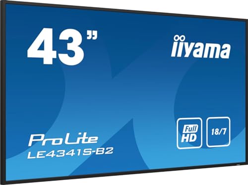 iiyama ProLite LE4341S-B2 108cm 42,5" Digital Signage Display IPS LED Panel Full-HD VGA HDMI Audio-in/out USB2.0 RS-232c RJ45 Mediaplayer 18/7 schwarz von iiyama