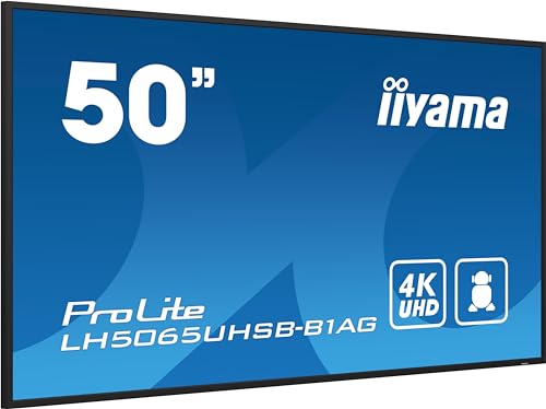 iiyama Prolite LH5075UHS-B1AG 125,7cm 49,5" Digital Signage Display VA LED Panel 4K UHD HDMI DP in/Out DaisyChain USB2.0 RS-232c-in/out RJ45 Mediaplayer Android-OS WiFi SDM-L Micro-SD 24/7 schwarz von iiyama