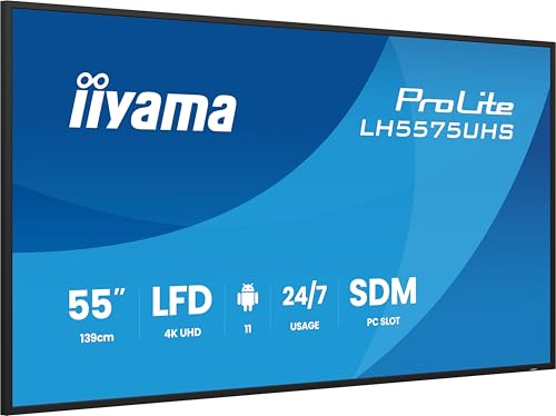 iiyama Prolite LH5575UHS-B2AG 55' 4K Digital Signage Display mit 24/7 Betriebszeit, Android OS, Signal FailOver-Funktion und einem Intel® SDM-Steckplatz iiyama Prolite LH5575UHS-B2AG 55' 4K Digital Signage Display mit 24/7 Betriebszeit, Android OS, Signal FailOver-Funktion und einem Intel® SDM-Steckplatz von iiyama