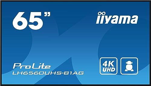 iiyama Prolite LH6560UHS-B1AG 164cm 64.5" Digital Signage Display VA LED Panel 4K UHD HDMI Audio-Out USB2.0 RS-232c RJ45 Mediaplayer Android 11 OS WiFi 24/7 schwarz von iiyama