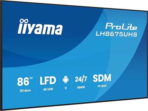 iiyama Prolite LH8675UHS-B2AG 86' 4K Digital Signage Display mit 24/7 Betriebszeit, Android OS, Signal FailOver-Funktion und einem Intel® SDM-Steckplatz iiyama Prolite LH8675UHS-B2AG 86' 4K Digital Signage Display mit 24/7 Betriebszeit, Android OS, Signal FailOver-Funktion und einem Intel® SDM-Steckplatz von iiyama
