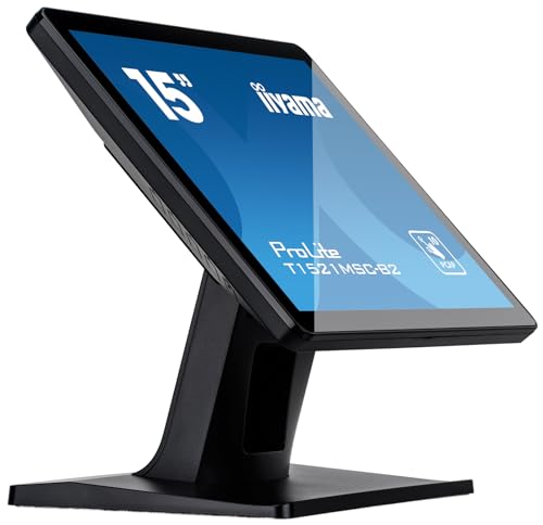 iiyama Prolite T1521MSC-B2 38cm 15" LED-Monitor XGA 10 Punkt Multitouch kapazitiv VGA HDMI 7H IP65 schwarz von iiyama