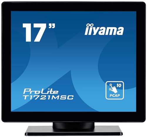 iiyama Prolite T1721MSC-B2 43cm 17" LED-Monitor SXGA 10 Punkt Multitouch kapazitiv VGA HDMI Audio-Out 7H IPX3 schwarz von iiyama