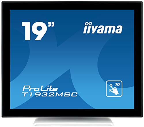 iiyama Prolite T1932MSC-W5AG 48 cm (19") IPS LED-Monitor SXGA 10 Punkt Multitouch kapazitiv (VGA, HDMI, DisplayPort) IP54 Front, Anti Glare Beschichtung, weiß von iiyama