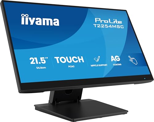 iiyama Prolite T2254MSC-B2AG 54,6cm 21,5" IPS LED-Monitor Full-HD 10 Punkt Multitouch Optical-Bonded kapazitiv HDMI DP USB 3.2 AntiGlare-Beschichtung Höhenverstellung 7H MPP2.0 schwarz iiyama Prolite T2254MSC-B2AG 54,6cm 21,5" IPS LED-Monitor Full-HD 10 Punkt Multitouch Optical-Bonded kapazitiv HDMI DP USB 3.2 AntiGlare-Beschichtung Höhenverstellung 7H MPP2.0 schwarz von iiyama