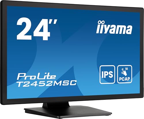 iiyama Prolite T2452MSC-B1AG 60,5cm 23,8" IPS LED-Monitor Full-HD 10 Punkt Multitouch kapazitiv HDMI DP USB3.2 7H AntiGlare-Beschichtung schwarz von iiyama