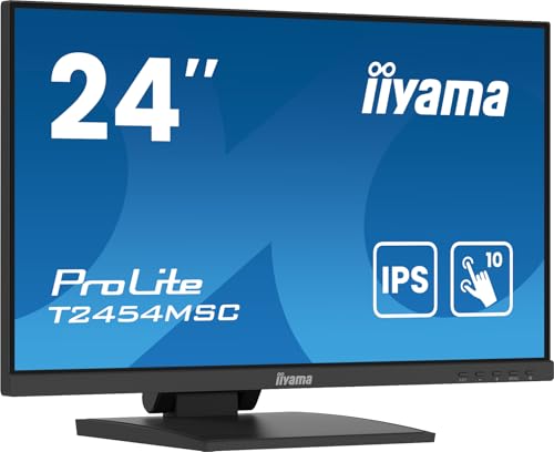 iiyama Prolite T2454MSC-B2AG 60,5cm 23,8" IPS LED-Monitor Full-HD 10 Punkt Multitouch kapazitiv HDMI DP USB 3.2 AntiGlare-Beschichtung Höhenverstellung schwarz von iiyama