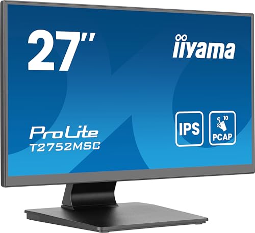iiyama Prolite T2752MSC-B1AG 68,6cm 27" IPS LED-Monitor Full-HD 10 Punkt Multitouch Optical-Bonded kapazitiv HDMI DP USB3.2 7H AntiGlare-Beschichtung schwarz von iiyama