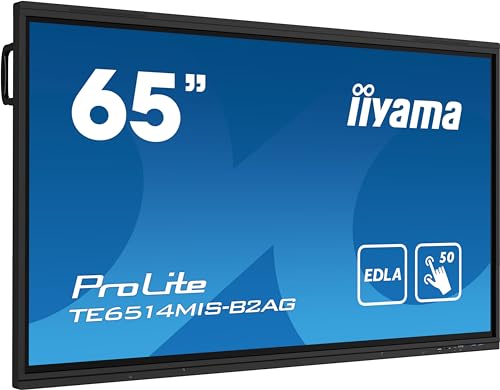 iiyama Prolite TE6514MIS-B2AG 163,9cm 65" VA LED Large Format Display 4K UHD 50 Touchpunkte PureTouch-IR+ HDMI DP USB-C USB3.0/2.0 RS-232c RJ45 HDMI-Out 7H OPS-Slot WiFi Android OS AntiGlare 24/7 von iiyama