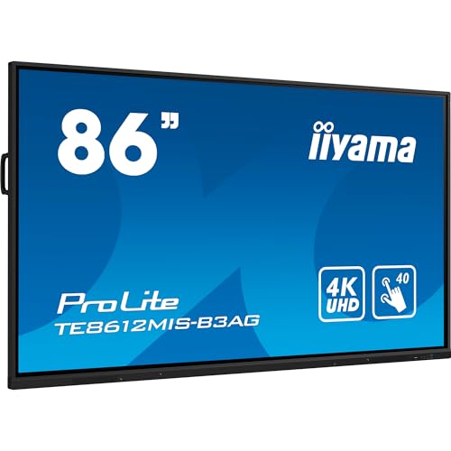iiyama Prolite TE8612MIS-B3AG 217.4cm 85,6" VA LED Large Format Display 4K UHD 40 Touchpunkte PureTouch-IR VGA HDMI USB-C USB3.0/2.0 RS-232c RJ45 HDMI-Out 7H OPS-Slot WiFi Android OS AntiGlare von iiyama