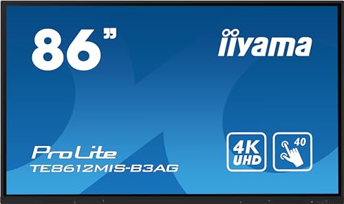 iiyama Prolite TE8612MIS-B3AG 217.4cm 85,6" VA LED Large Format Display 4K UHD 40 Touchpunkte PureTouch-IR VGA HDMI USB-C USB3.0/2.0 RS-232c RJ45 HDMI-Out 7H OPS-Slot WiFi Android OS AntiGlare von iiyama