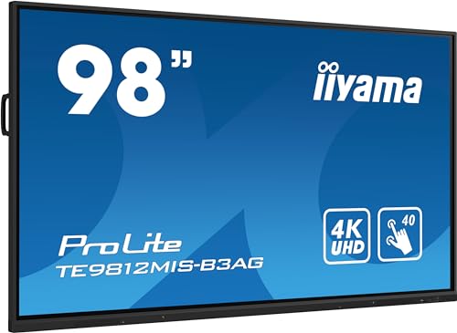 iiyama Prolite TE9812MIS-B3AG 247.7cm 97,5" IPS LED Large Format Display 4K UHD 40 Touchpunkte PureTouch-IR VGA HDMI USB-C USB3.0/2.0 RS-232c RJ45 HDMI-Out 7H OPS-Slot WiFi Android OS AntiGlare von iiyama