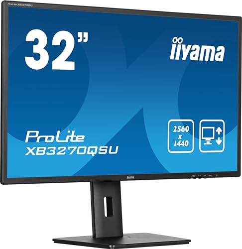 iiyama Prolite XB3270QSU-B1 80cm 31,5" IPS LED-Monitor WQHD 100Hz HDMI DP USB3.2 Höhenverstellung AdaptiveSync schwarz von iiyama