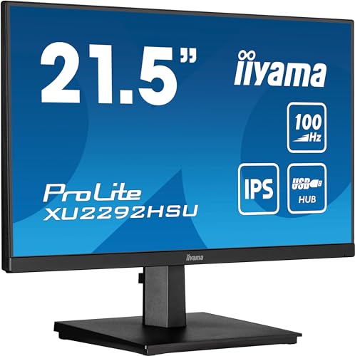 iiyama Prolite XU2292HSU-B6 54,6cm 21,5" IPS LED-Monitor Full-HD 100Hz HDMI DP USB3.2 FreeSync schwarz von iiyama
