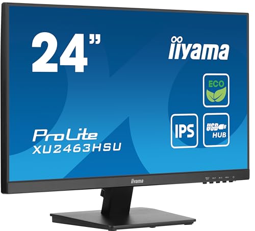 iiyama Prolite XU2463HSU-B1 60,5cm 23,8" IPS LED-Monitor Full-HD 100Hz HDMI DP USB3.2 Slim-Line FreeSync Energieklasse B schwarz von iiyama