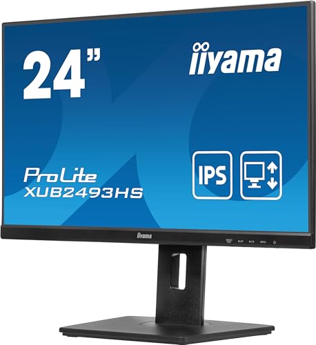 iiyama Prolite XUB2493HS-B6 60,5cm 23,8" IPS LED-Monitor Full-HD 100Hz HDMI DP Slim-Line Höhenverstellung Pivot schwarz von iiyama