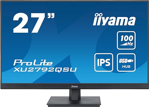 iiyama Prolite XU2792QSU-B6 68,5cm 27" IPS LED-Monitor WQHD 100Hz HDMI DP USB3.2 FreeSync schwarz von iiyama