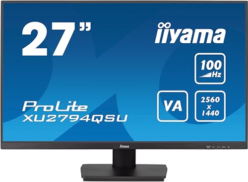 iiyama Prolite XU2794QSU-B6 68,5cm 27" VA LED-Monitor WQHD 100Hz HDMI DP USB3.2 Slim-Line FreeSync schwarz von iiyama