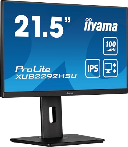 iiyama Prolite XUB2292HSU-B6 54,6cm 21,5" IPS LED-Monitor Full-HD 100Hz HDMI DP USB3.2 Höhenverstellung Pivot FreeSync schwarz von iiyama