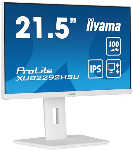iiyama Prolite XUB2292HSU-W6 54,6cm 21,5" IPS LED-Monitor Full-HD 100Hz HDMI DP USB3.2 Höhenverstellung Pivot FreeSync weiß von iiyama