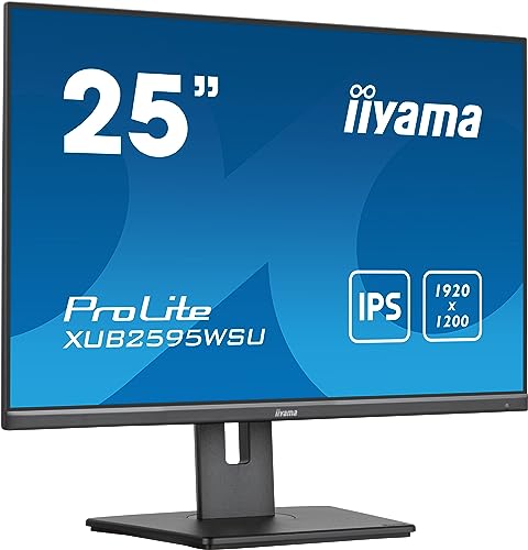 iiyama ProLite XUB2595WSU-B5 63,36cm 25" IPS LED-Monitor 16:10 VGA HDMI DP USB2.0 Slim-Line Höhenverstellung Pivot schwarz von iiyama