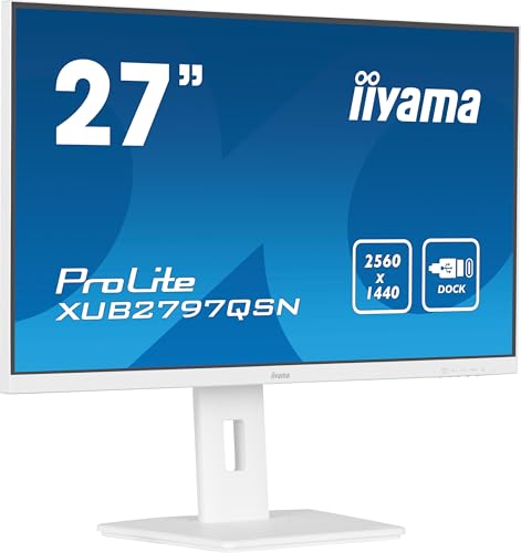 iiyama Prolite XUB2797QSN-W2 27" LED IPS QHD 100Hz Altavoces Altura Ajustable Docking USB-C von iiyama