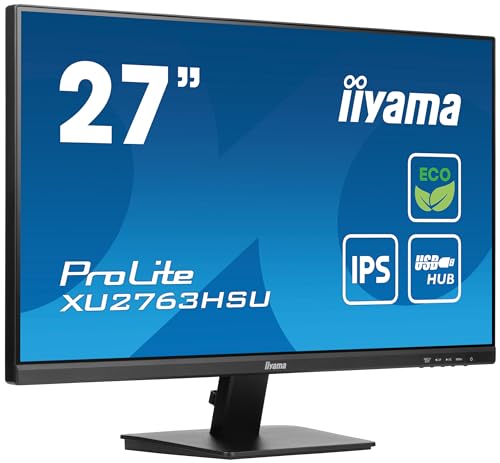 iiyama Prolite XU2763HSU-B1 68,6cm 27" IPS LED-Monitor Full-HD 100Hz HDMI DP USB3.2 Slim-Line FreeSync Energieklasse B schwarz von iiyama