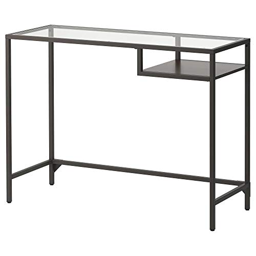 IK EA VITTSJÖ Laptop-Schreibtisch, braun-schwarz, Glas 100 x 36 cm von ik