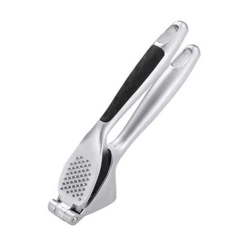 ikappy Knoblauch Presse leicht zu quetschen und zu reinigen, Zink Legierung Knoblauch-Mincer & Crusher mit weichem, leicht zusammen drücken den ergonomischen Griff von ikappy