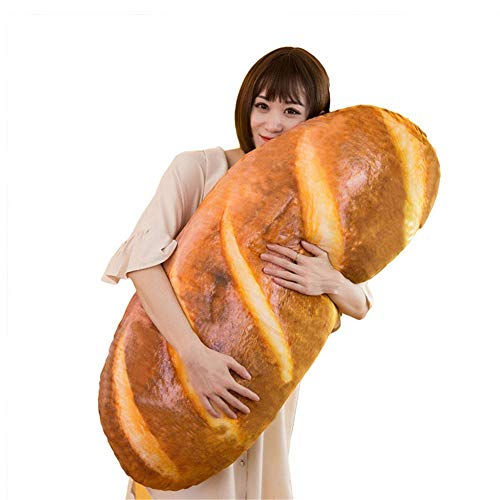 Weich Plüsch Kissen Brotform Kissen Dekorative Kissen Lustige Lebensmittel Plüsch Stofftier Zierkissen für Kinder Fotografie Requisiten Hintergrund,Baguette Sofa Rückenkissen,Hausdekoration,60CM von ikasus